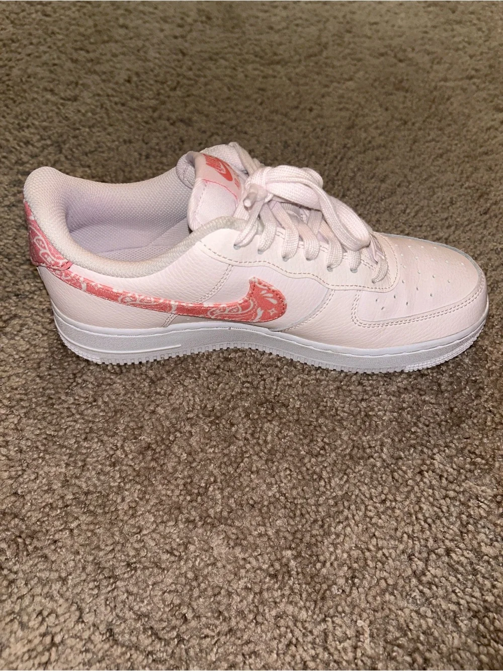 Nike Air Force 1 Low '07 White and Paisley Pink Women’s Size 8
